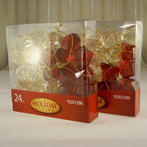 NEW Holiday living 48 Synthetic Crystal Ornaments - Picture 2 of 3